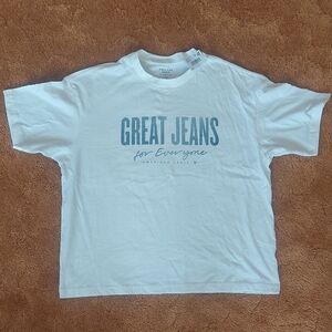 American Eagle Outfitters Great Jeans White Tee Boxy Fit AE